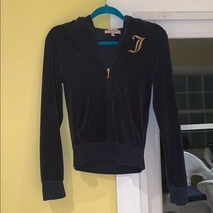 Navy Blue Velvet Juicy Couture Track Suit Jacket